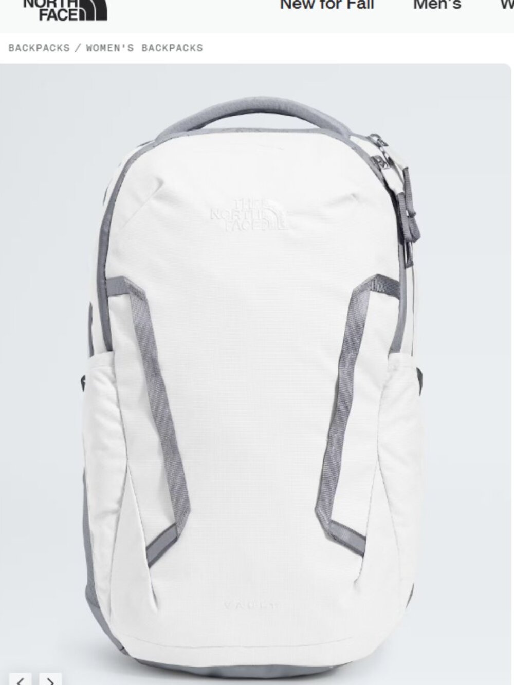 The North Face Women’s Vault Backpack Grey NWT 15" Laptop Sleeve Lumbar Panel